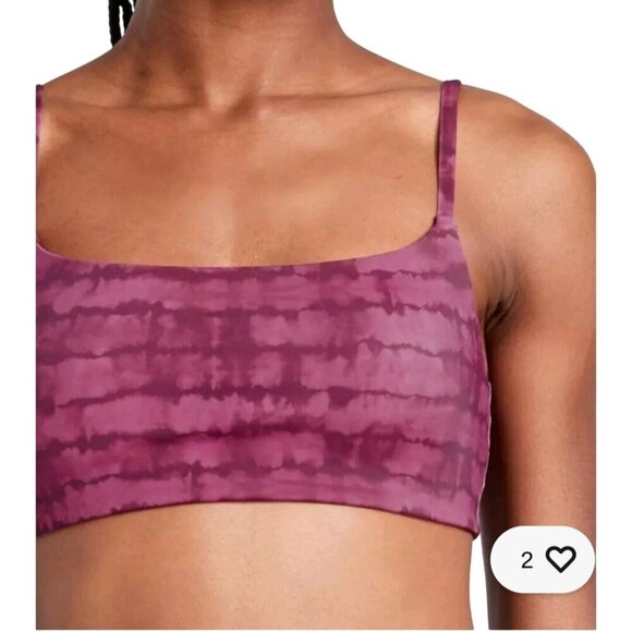 Athleta D-DD Scoop Printed Bikini Top Tahiti Vintage Plum Size XL - Picture 4 of 6
